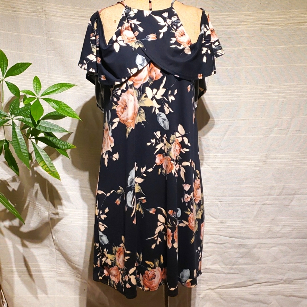 First Love cold shoulder floral dress